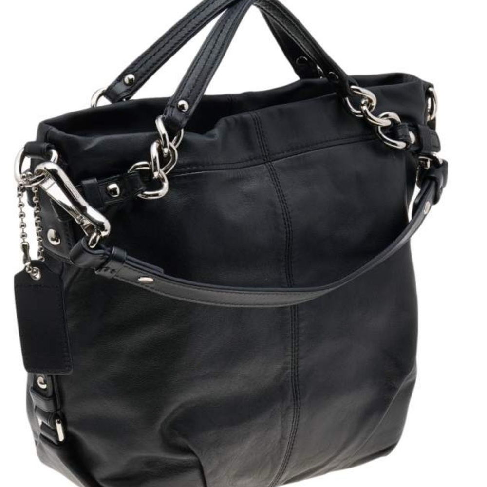 Coach Black Leather Tote Bag